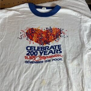 Celebrate 200 Years Kids Shirt - White with Blue Trim